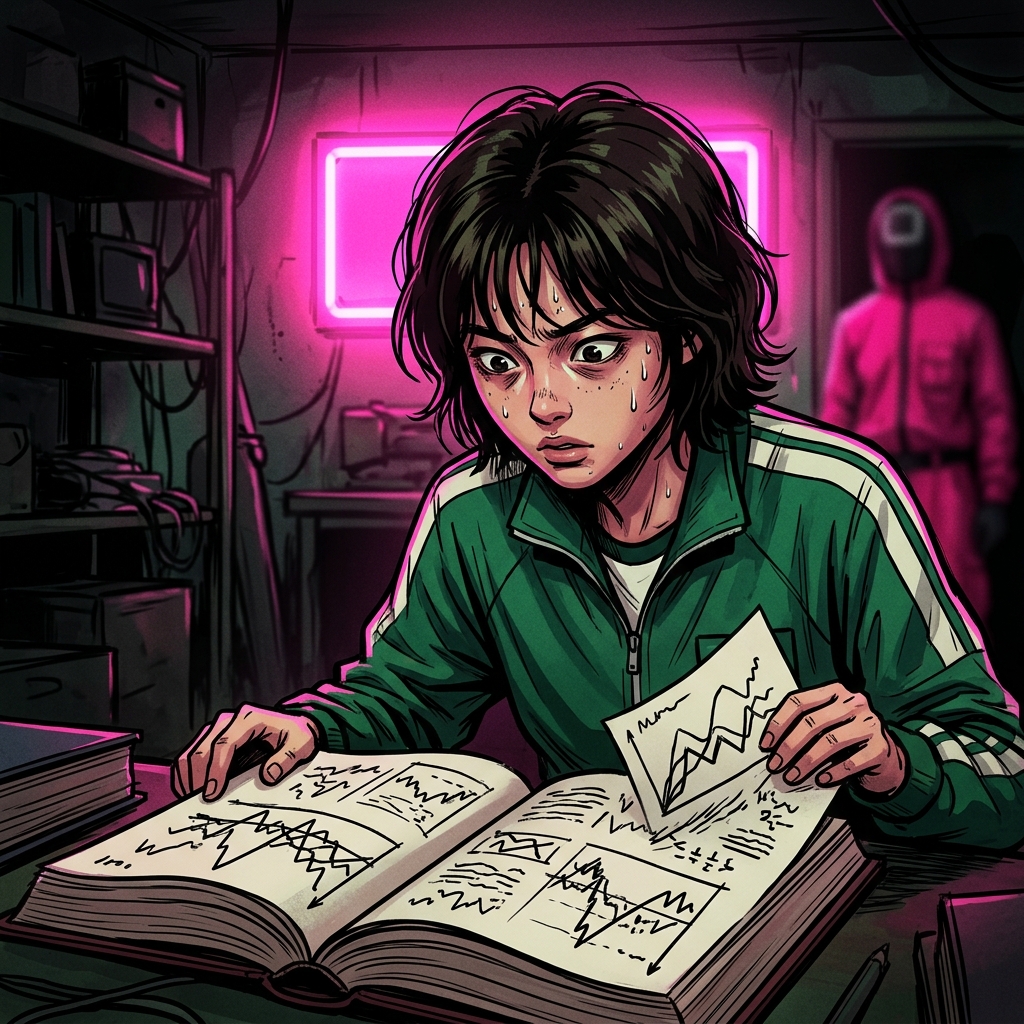 경제학 책을 읽는 기훈이