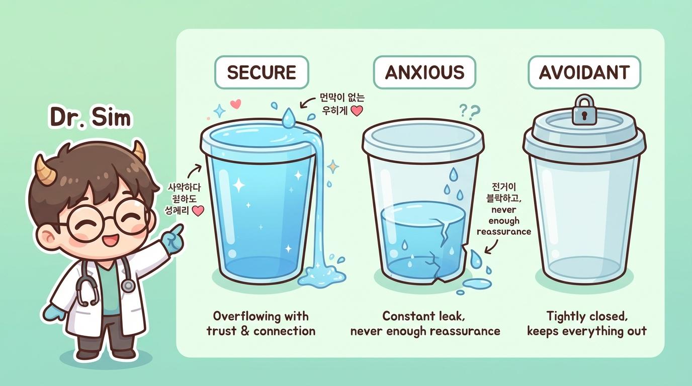 애착 유형 컵 비유